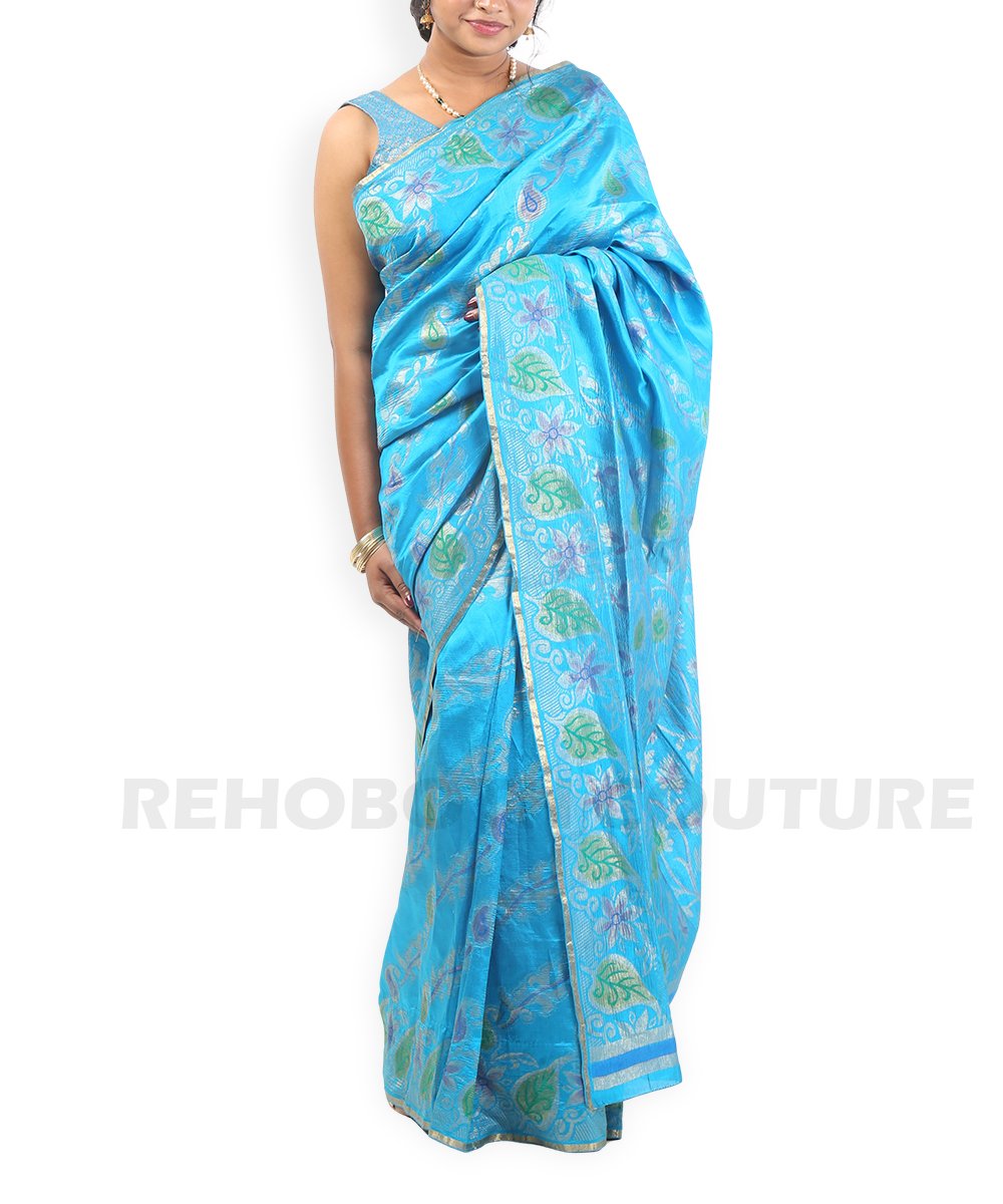Turquoise Silk Woven - Image 3