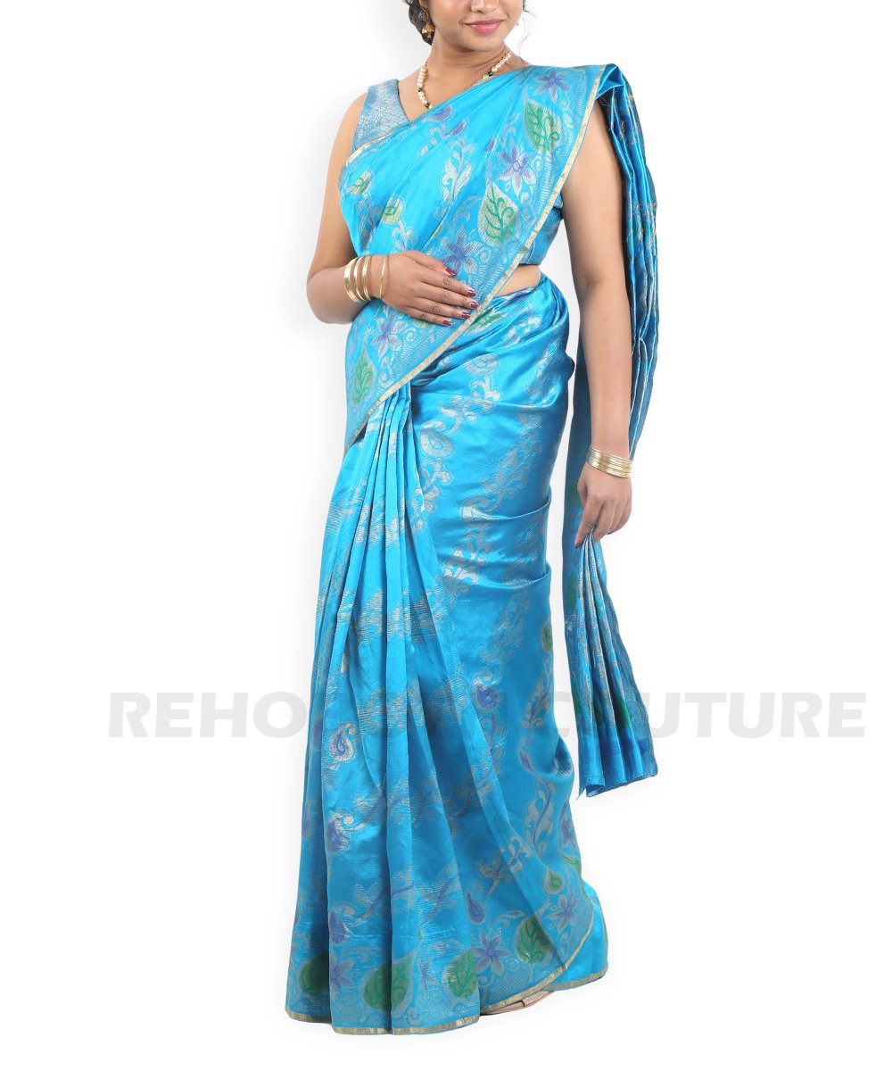 Turquoise Silk Woven - Image 2