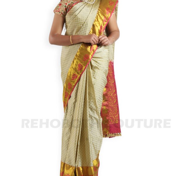 Half White Golden Zari