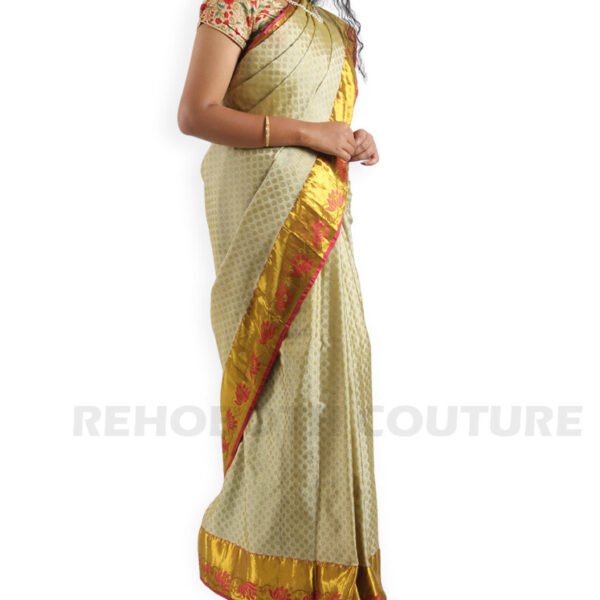 Half White Golden Zari