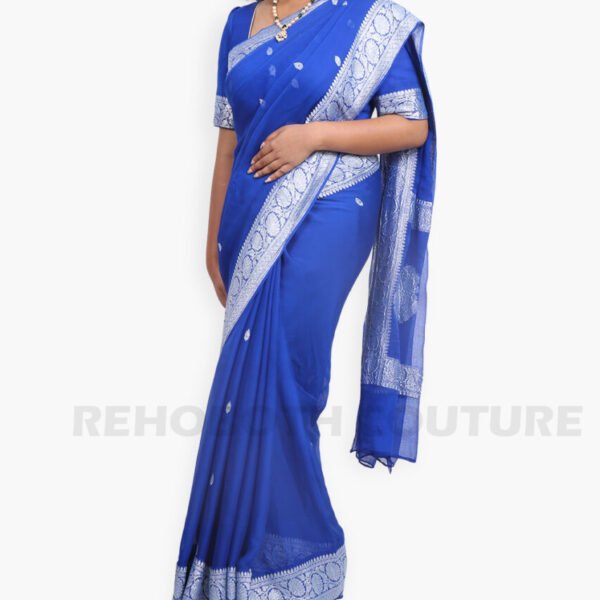 Royal Blue Silver Khadi
