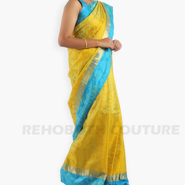 Yellow Blue Semi Silk