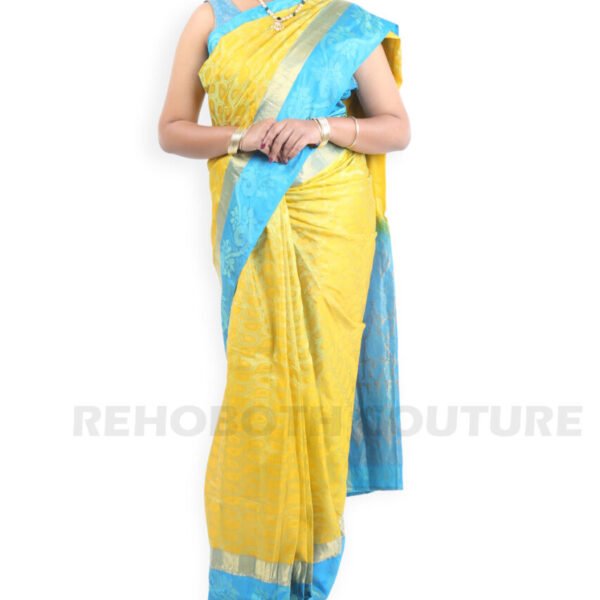 Yellow Blue Semi Silk